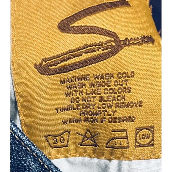 Seven7 Womens Size 4 Distressed Flare Jeans Boho Hippie Stretch Pockets - Picture 6 of 6